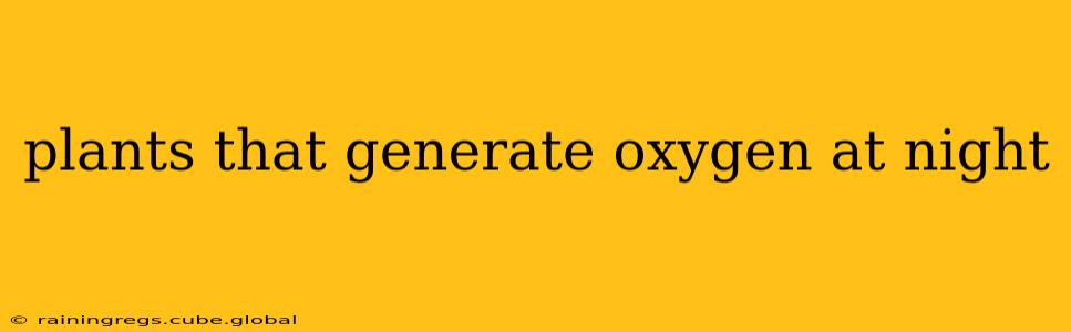 plants that generate oxygen at night