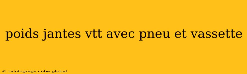 poids jantes vtt avec pneu et vassette