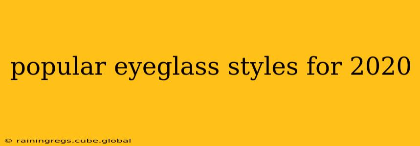 popular eyeglass styles for 2020