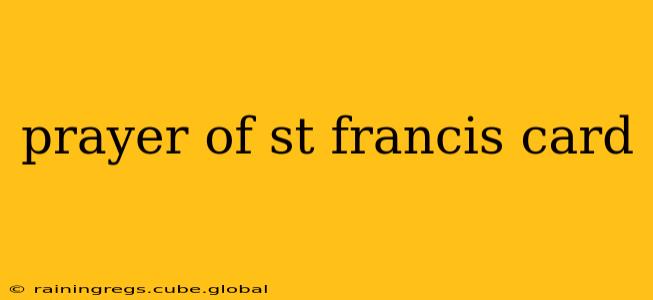 prayer of st francis card