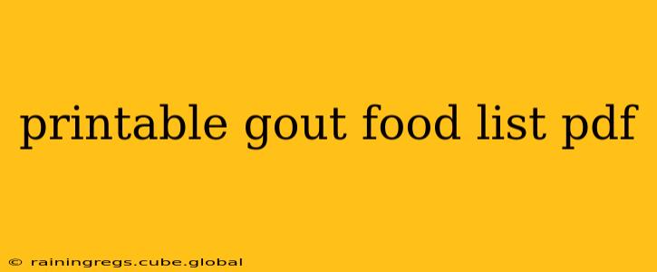 printable gout food list pdf