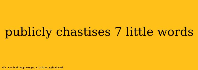 publicly chastises 7 little words