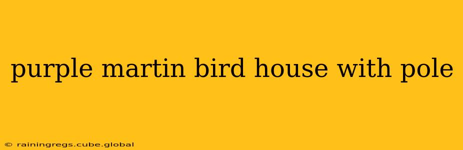 purple martin bird house with pole