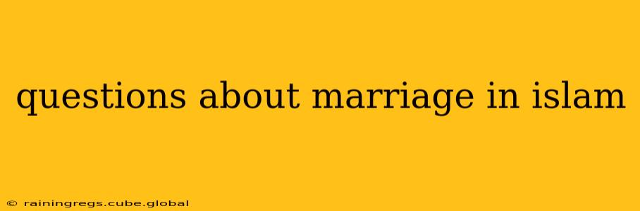 questions about marriage in islam