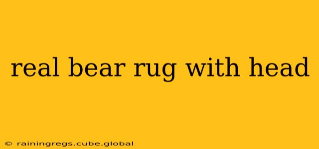 real bear rug with head