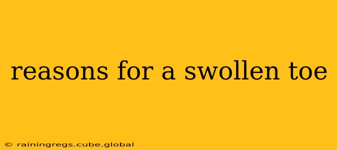 reasons for a swollen toe