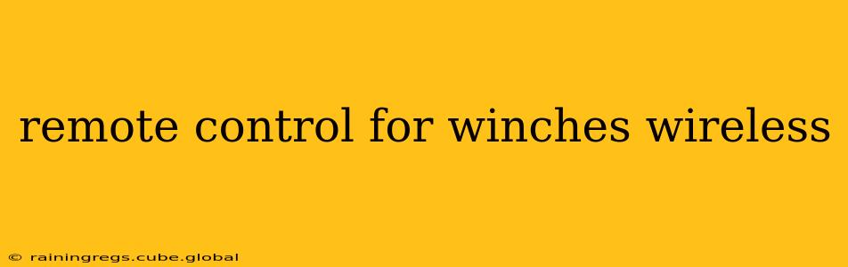 remote control for winches wireless