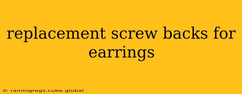 replacement screw backs for earrings