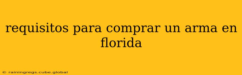 requisitos para comprar un arma en florida