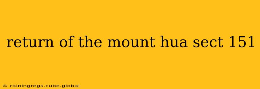 return of the mount hua sect 151