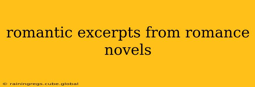 romantic excerpts from romance novels