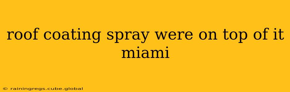 roof coating spray were on top of it miami