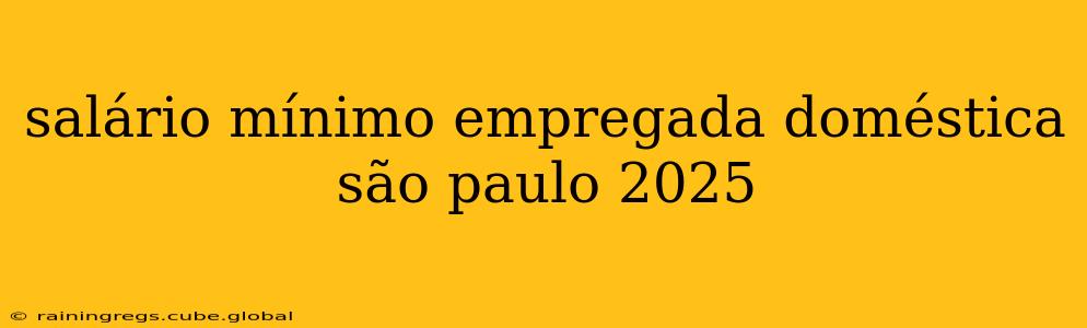salário mínimo empregada doméstica são paulo 2025