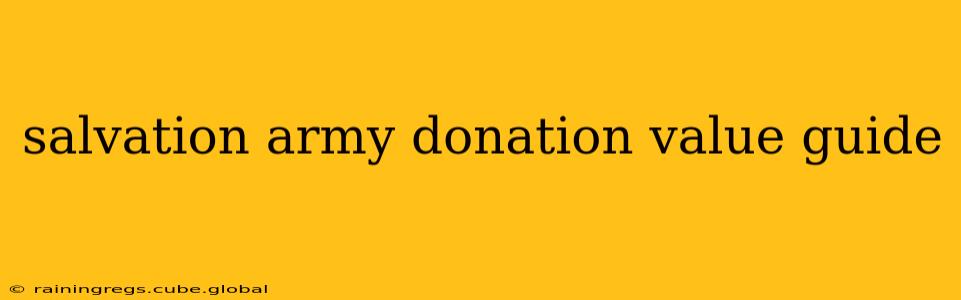 salvation army donation value guide