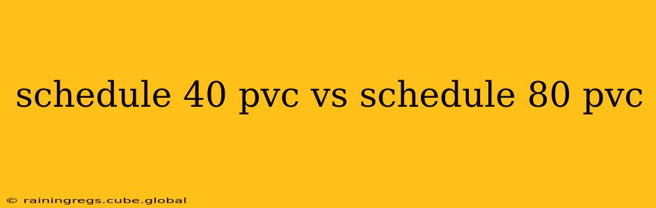 schedule 40 pvc vs schedule 80 pvc