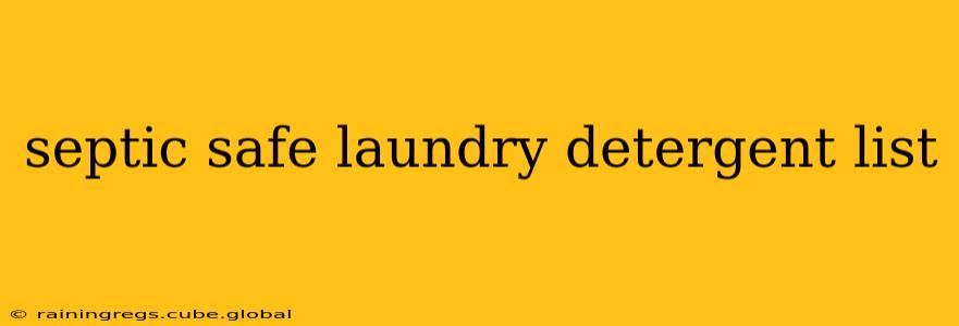 septic safe laundry detergent list