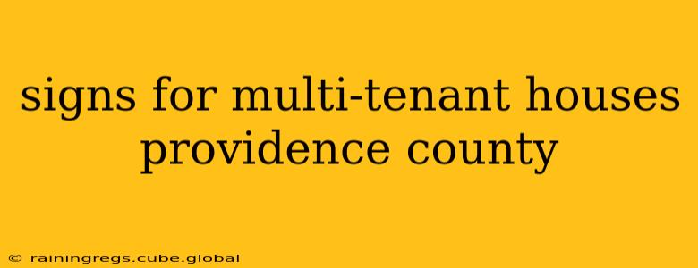signs for multi-tenant houses providence county