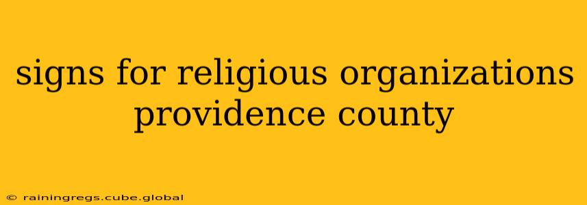 signs for religious organizations providence county
