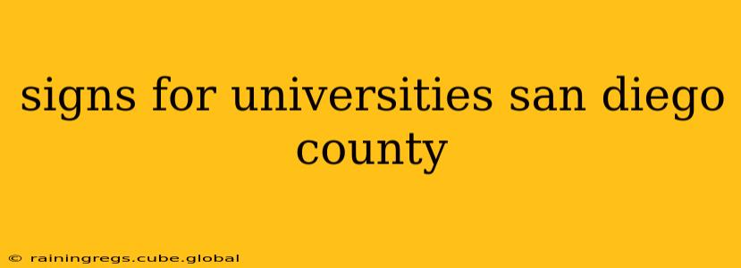 signs for universities san diego county