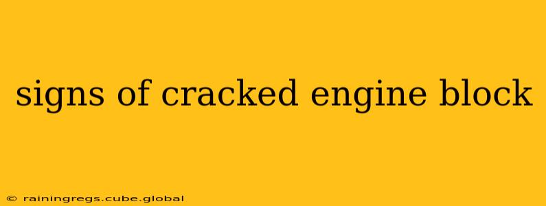 signs of cracked engine block