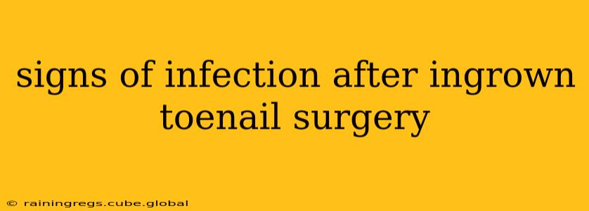 signs of infection after ingrown toenail surgery