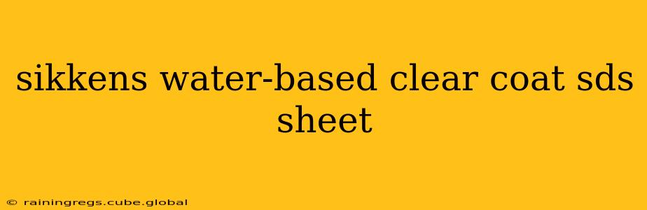 sikkens water-based clear coat sds sheet