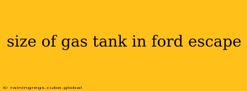 size of gas tank in ford escape