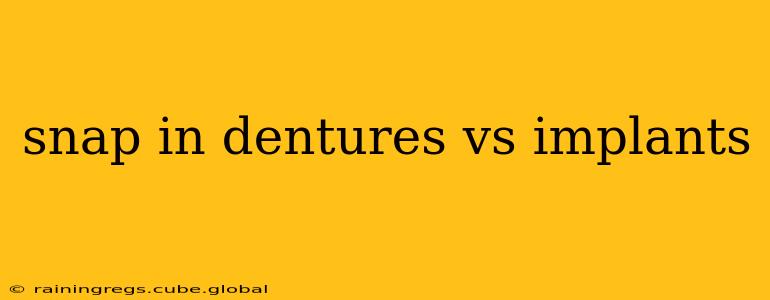 snap in dentures vs implants