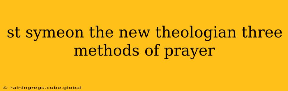 st symeon the new theologian three methods of prayer