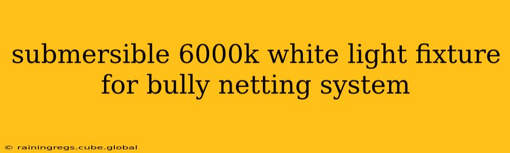 submersible 6000k white light fixture for bully netting system