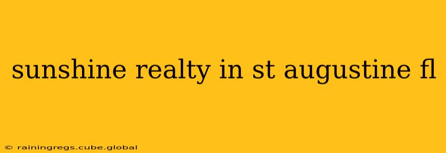 sunshine realty in st augustine fl