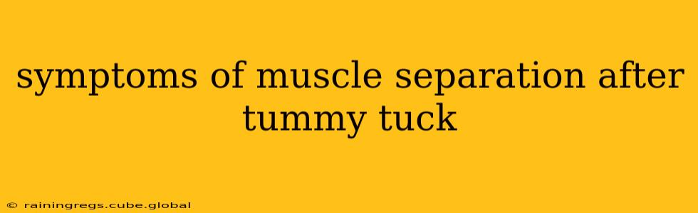 symptoms of muscle separation after tummy tuck
