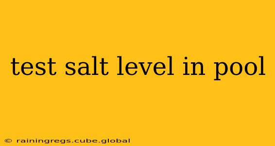 test salt level in pool