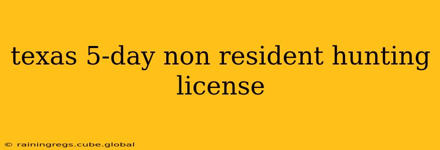 texas 5-day non resident hunting license