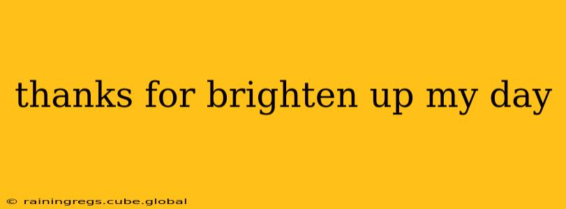thanks for brighten up my day thanks for brighten up my day