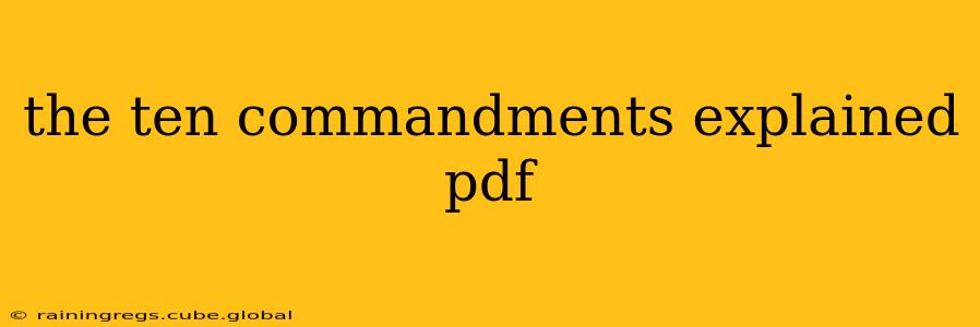 the ten commandments explained pdf