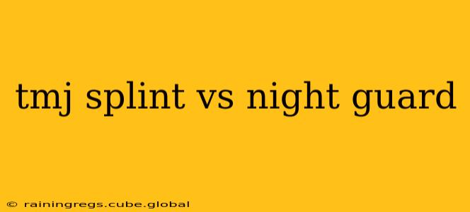 tmj splint vs night guard