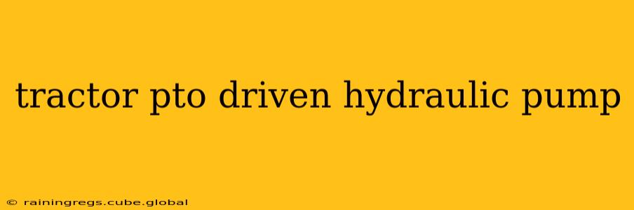 tractor pto driven hydraulic pump