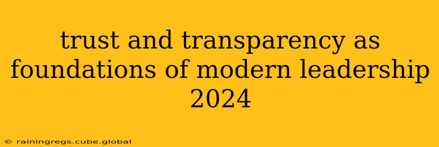 trust and transparency as foundations of modern leadership 2024
