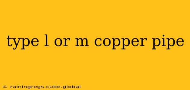 type l or m copper pipe