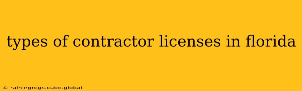 types of contractor licenses in florida
