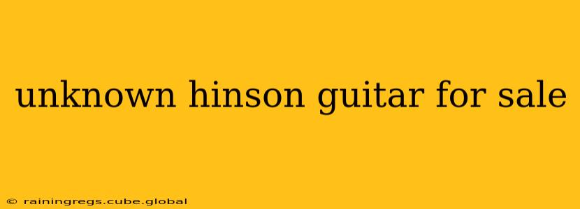 unknown hinson guitar for sale