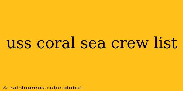 uss coral sea crew list