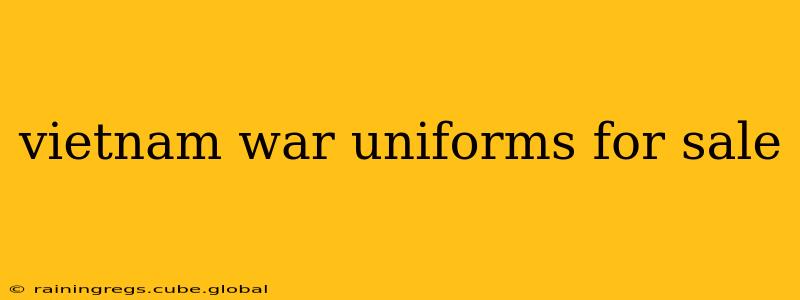 vietnam war uniforms for sale