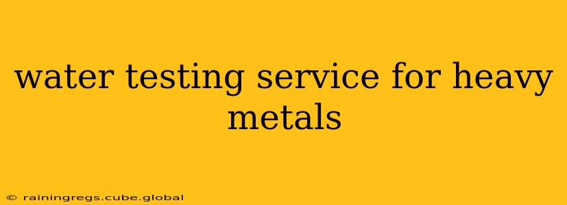 water testing service for heavy metals