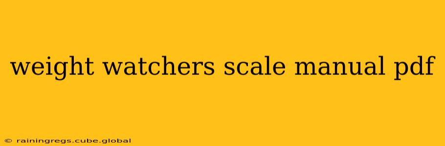 weight watchers scale manual pdf