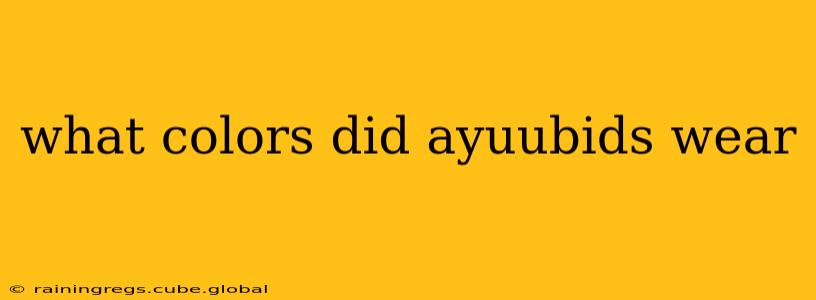 what colors did ayuubids wear