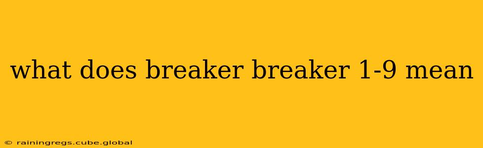 what does breaker breaker 1-9 mean
