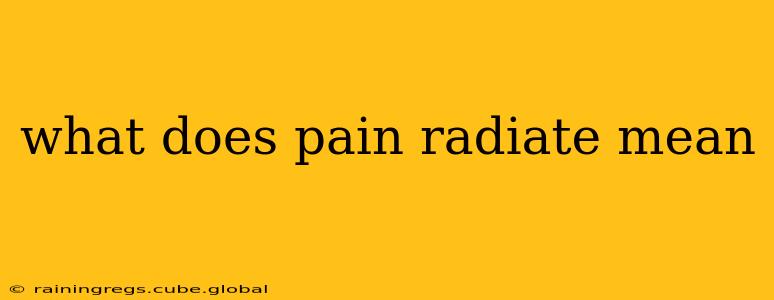 what does pain radiate mean