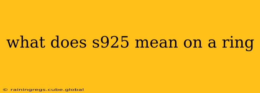 what does s925 mean on a ring